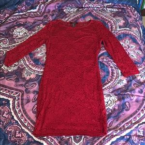 Forever 21 Red Lace Mini Dress